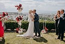 bride and groom in their first kiss as husband and wife- Nelson Wedding